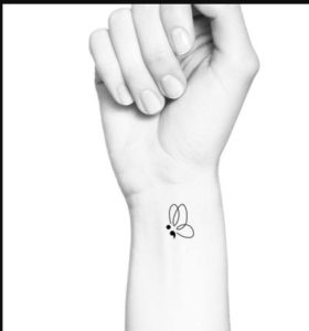 Black And White Semicolon Butterfly Tattoo