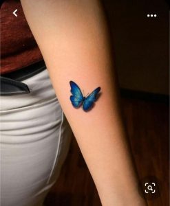 Blue Monarch Butterfly Tattoo