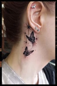 Butterfly Tattoo Behind Ear