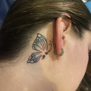 Butterfly semicolon Tattoo