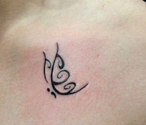 Patterned Semicolon Butterfly Tattoos