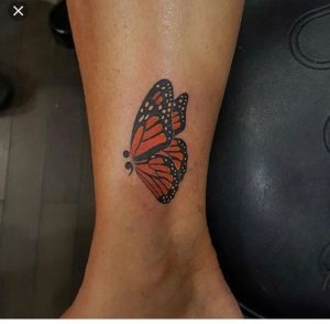 Patterned Semicolon Butterfly Tattoos ideas