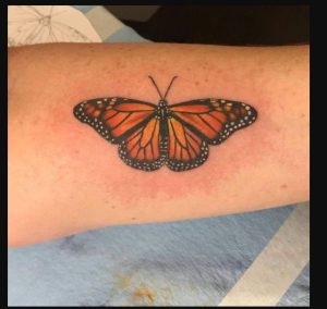 Realistic Butterfly Monarch Tattoo