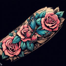 Rose-And-Butterfly-Tattoo-sleeve-popular