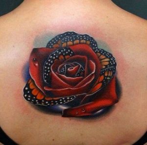 Rose And Monarch Butterfly Tattoo