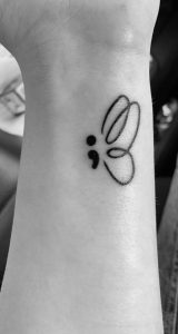 Semicolon Butterfly Tattoo