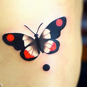 Semicolon-Butterfly-Tattoo-Behind-Ear-for-girls