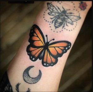 Traditional Monarch Butterfly Tattoo