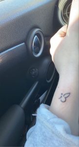 wrist semicolon butterfly tattoo