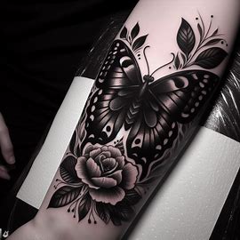 Black Butterfly tattoos ideas for forearm for girls
