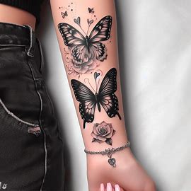 Black Butterfly tattoos ideas for forearm