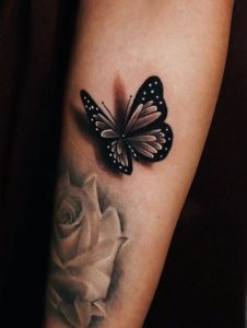 Black and White Butterfly Tattoo for women idaes