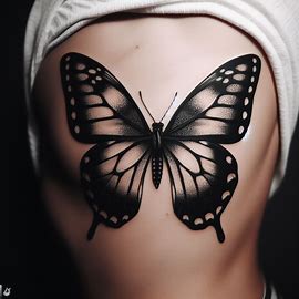 Black and White Butterfly Tattoo for women