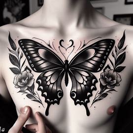 Chest-black-butterfly-tattoos-ideas