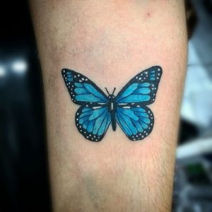 Minimalist-blue-butterfly-tattoos-design
