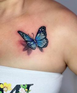 Minimalist-blue-butterfly-tattoos-idea