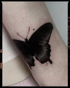 Realistic Black Butterfly Tattoo designs