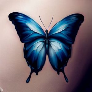 Realistic Blue Butterfly Tattoos