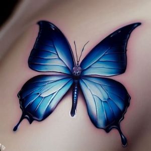 Realistic Blue Butterfly Tattoos-for-girls