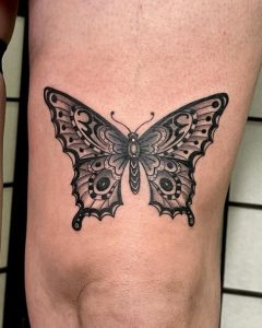 Solid Black Butterfly Tattoo designs
