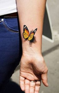 Yellow and Black Butterfly Tattoo ideas