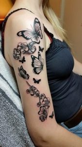 black and white butterfly tattoo ideas