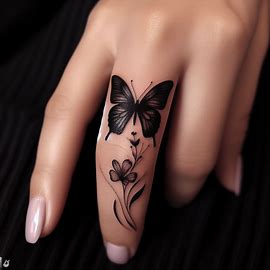 finger-black-butterfly-tattoos