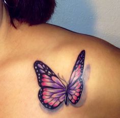 Pink-and-Purple-Butterfly-Tattoo