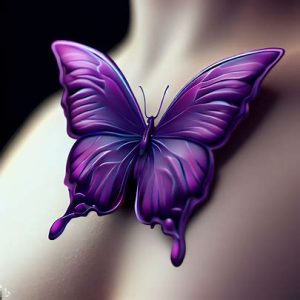 Purple 3D Butterfly Tattoo