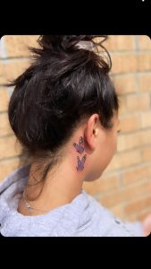 Purple Butterfly Tattoo Behind The Ear ideas