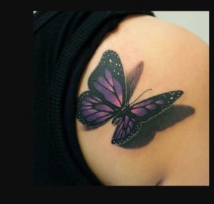 Small Purple Butterfly Tattoo