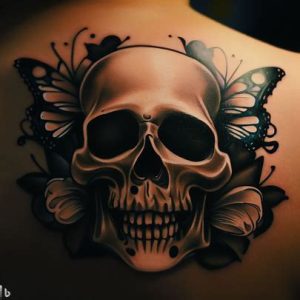 butterfly skull tattoo For boys