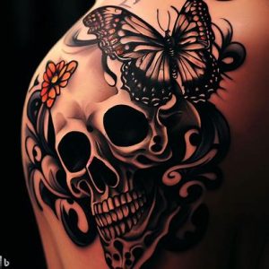 butterfly skull tattoos