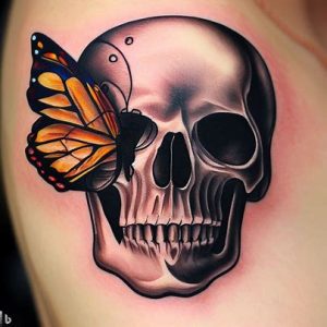 half skull half butterfly tattoo ideas