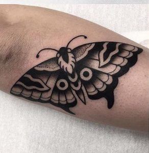 black american traditional butterfly tattoo design