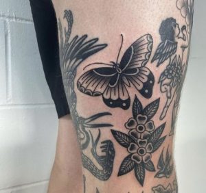 black american traditional butterfly tattoos