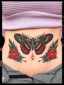 traditional butterfly tattoo woman