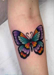 traditional butterfly woman tattoo designs