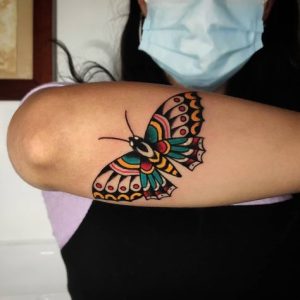 traditional tattoobutterfly woman