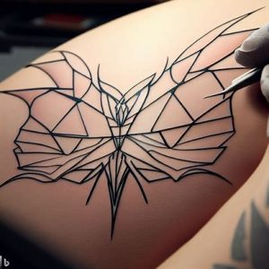 Geometric Butterfly Dragon Tattoo