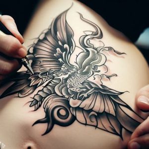 Japanese Butterfly Dragon Tattoo