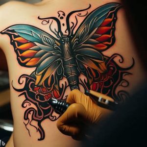 Neo-Traditional Butterfly Dragon Tattoos ideas