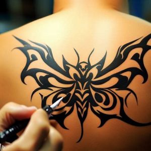 Tribal Butterfly Dragon Tattoo