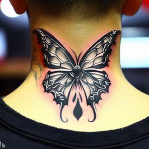 Butterfly Neck Tattoo