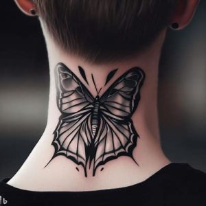 Butterfly Neck Tattoos Designs Idea
