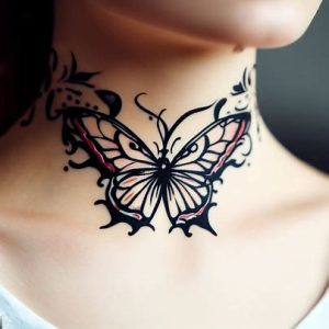 How To designs Butterfly Neck tattoo