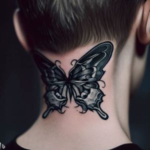 Neck Butterfly Tattoos boys