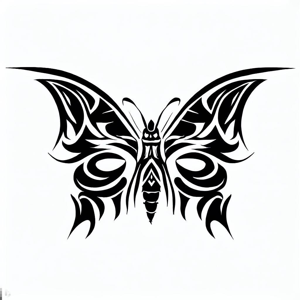 Tribal Butterfly Tattoos For Women On Side