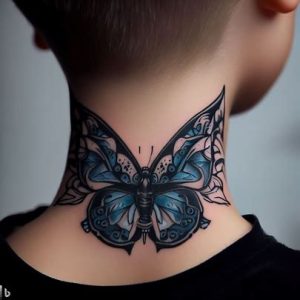 best Butterfly Neck Tattoos Designs for boys