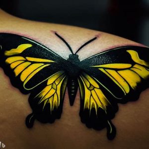 black and yellow butterfly tattoo for boys